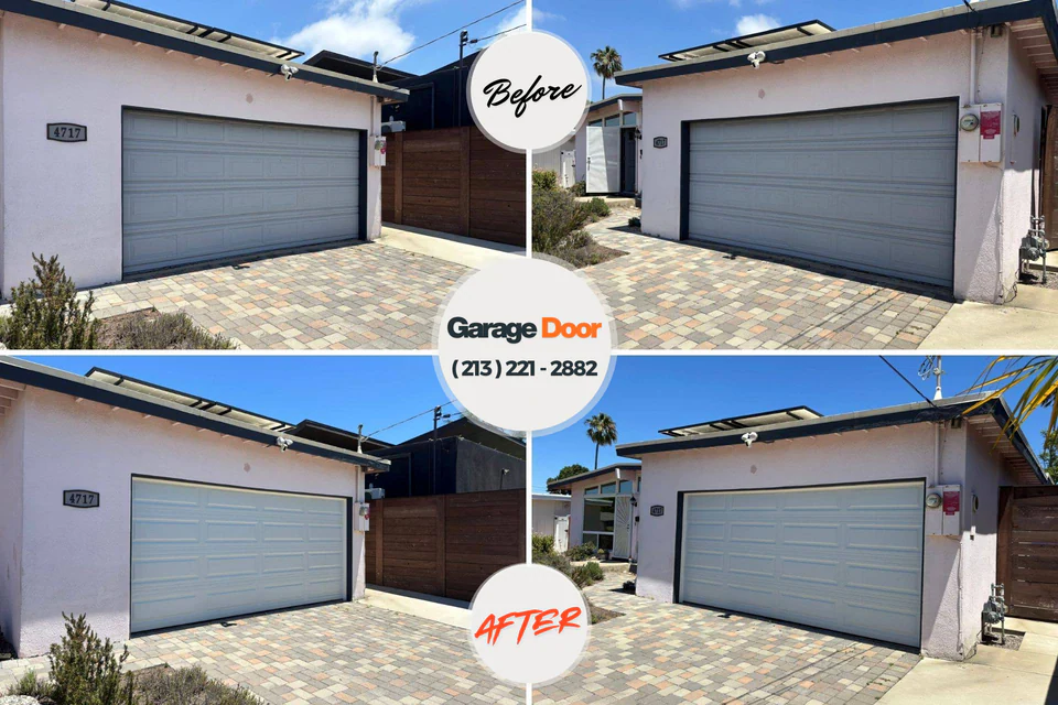 Before and after: garage door repair Palm Beach County